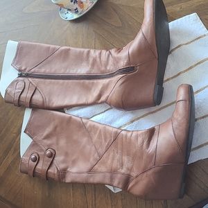 Miz Mooz saddle wedge boots